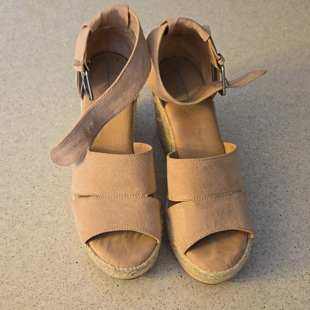 Open Toe Ankle Strap Espadrilles Wedges - Picture 4 of 8